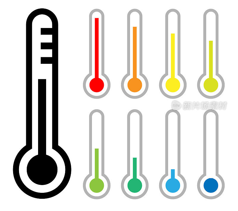 thermometer sign icon set